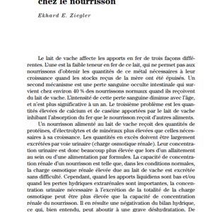 l'utilisation du lait de vache non modifié à des conséquences néfastes sur la croissance et le developpement du nourrisson