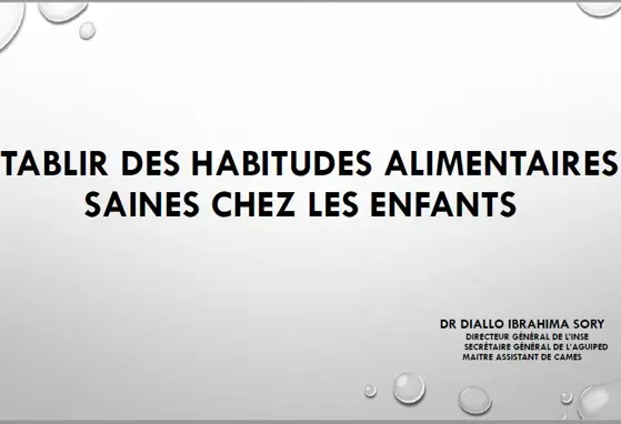 Etablir des habitudes alimentaires saines chez les Enfants