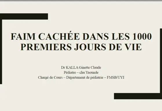 Faim Cachée Dans Les 1000 Premiers Jours De Vie