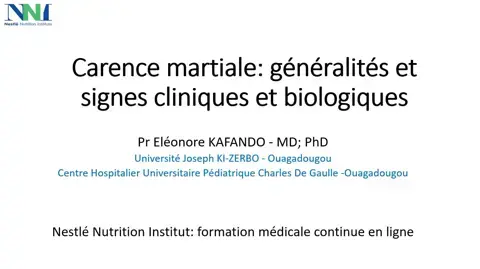Carence martiale: généralités et signes cliniques et biologiques Carence martiale: généralités et signes cliniques et biologiques