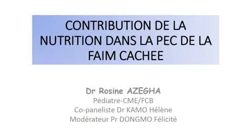 Contribution de la nutrition dans la prise en charge de la faim cachée Contribution de la nutrition dans la prise en charge de la faim cachée