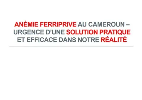 Etat des lieux de l'anemie au cameroun Etat des lieux de l'anemie au cameroun