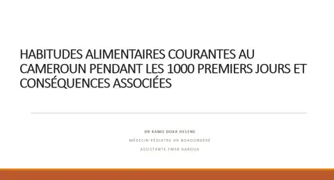 Habitudes alimentaires courantes au Cameroun Habitudes alimentaires courantes au Cameroun